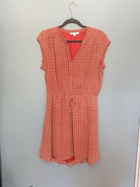 DR2 Red Mini Dress with Tiny Floral Print